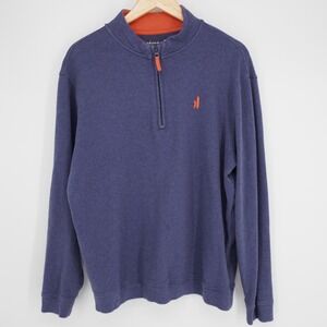 Johnnie-O West Coast Prep 1/4 Zip Pullover Mens L Blue Heather Twilight Cotton